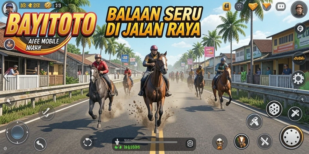 Screenshot gameplay BAYITOTO menampilkan balapan seru di berbagai lintasan.