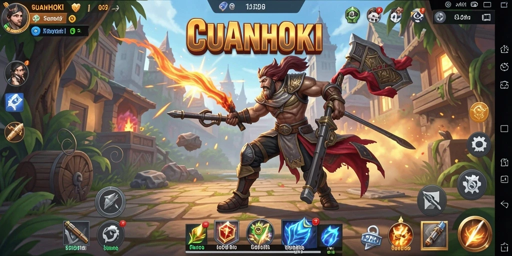 Screenshot CUANHOKI menampilkan aksi peperangan strategis yang mendebarkan.