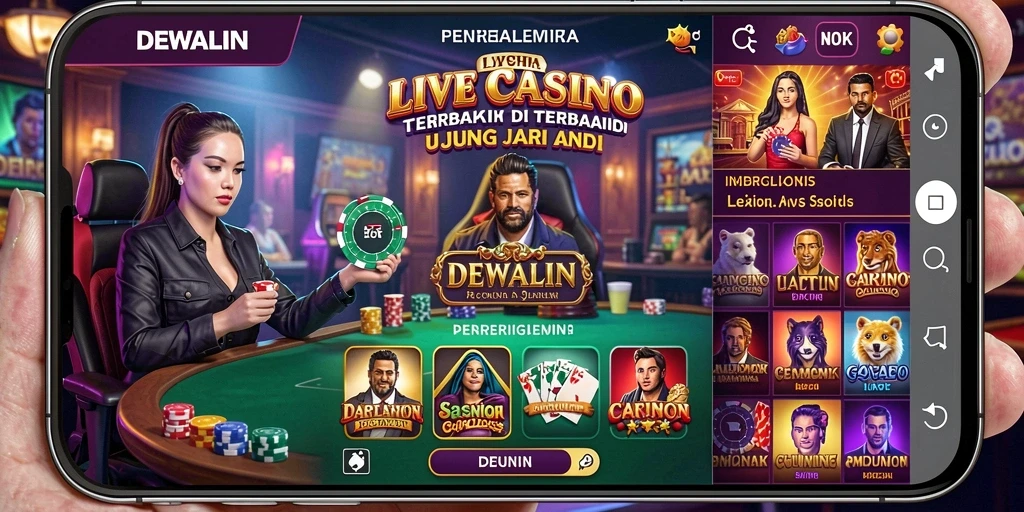 Gameplay DEWALIN yang menarik dengan dealer langsung dan interaksi real-time.