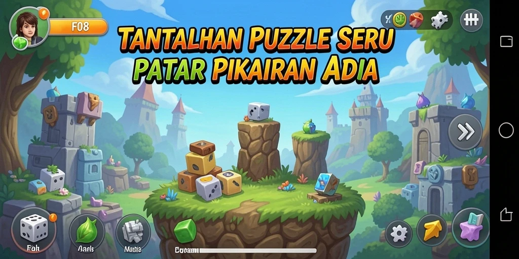 Tampilan menarik saat bermain game Puzzle F08 dengan tingkat kesulitan berbeda.