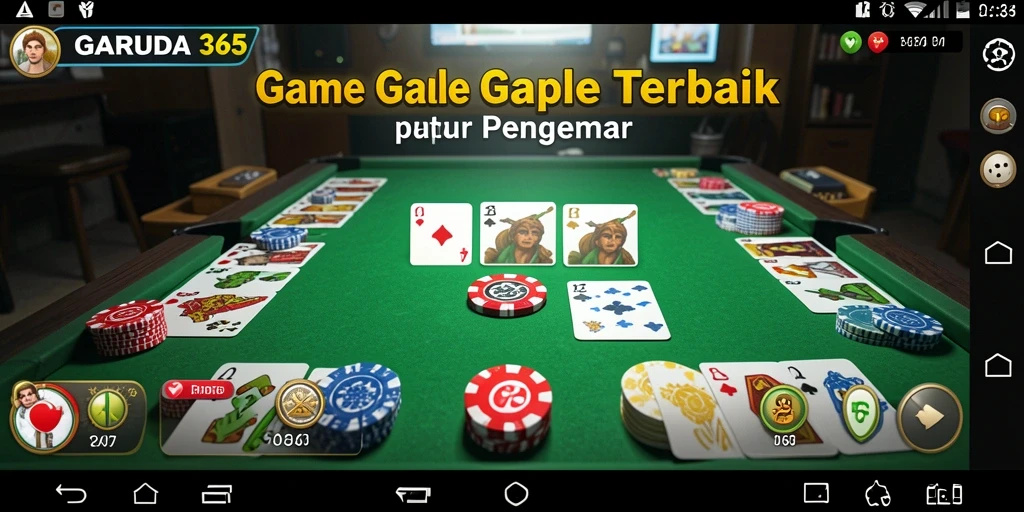 Screenshot gameplay GARUDA365 menampilkan aksi seru permainan Gaple.