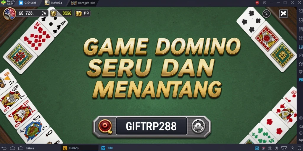 Screenshot utama menunjukkan gameplay seru dari permainan Domino.
