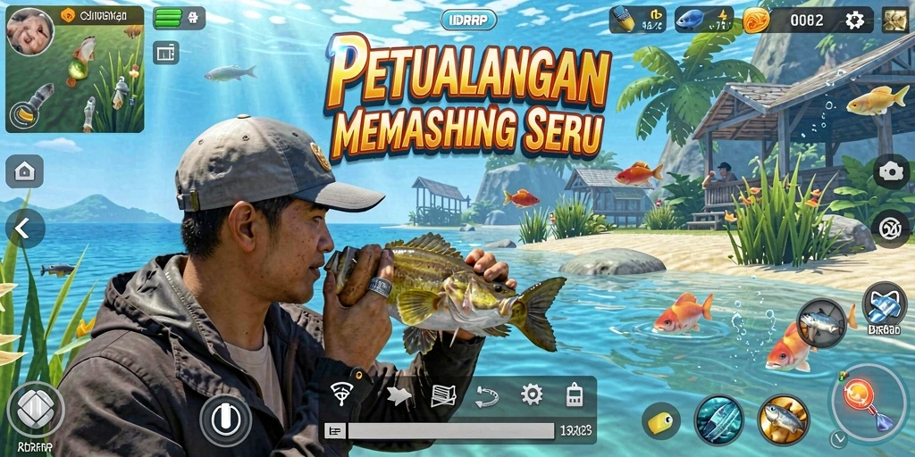 Tampilan gameplay memancing yang seru di IDRRP.