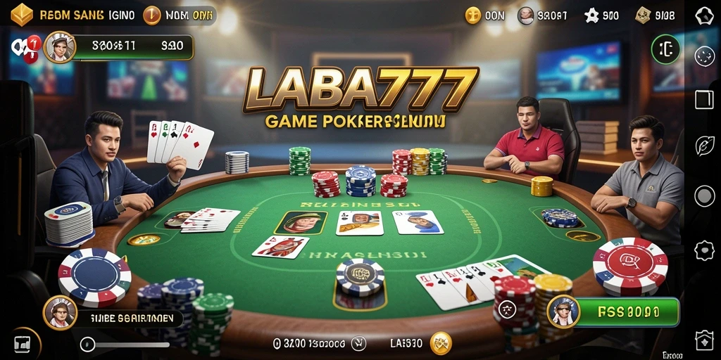 Tampilan gameplay poker yang menarik dan realistis di LABA777.