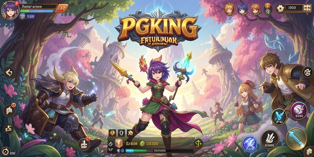 Screenshot PGKING menampilkan aksi seru dalam pertarungan karakter Anime.