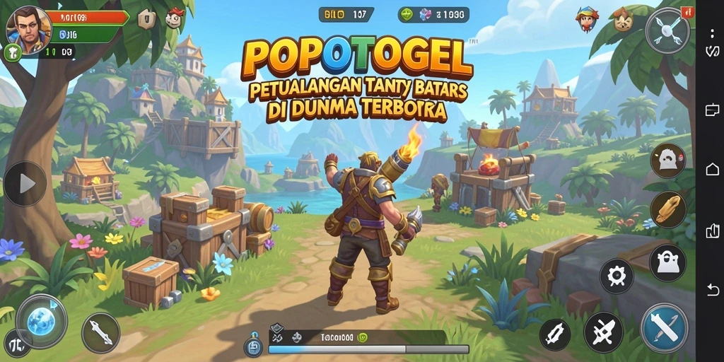 Tampilan gameplay dinamis dalam dunia terbuka POPOTOGEL.