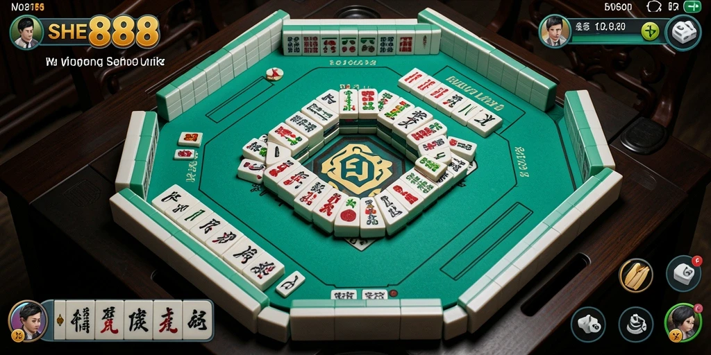 Tampilan gameplay SHE888 yang seru dan penuh tantangan Mahjong.