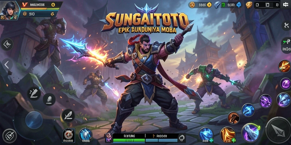 Screenshot SUNGAITOTO menampilkan pertempuran seru dan strategi MOBA yang mendebarkan.