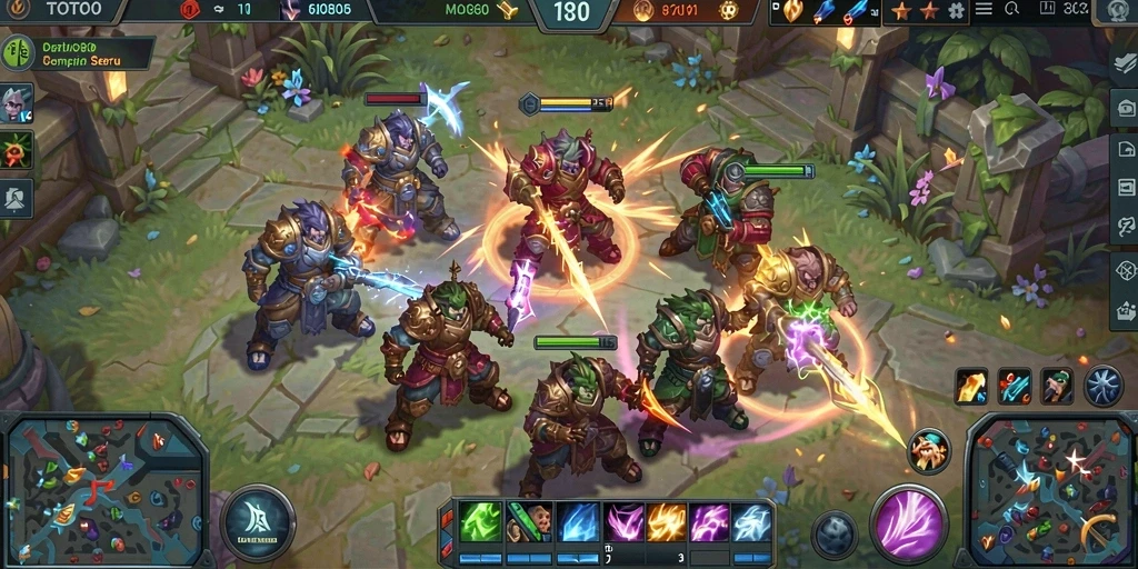 Tampilan screenshot TOTO80 menampilkan pertempuran seru dalam game MOBA.